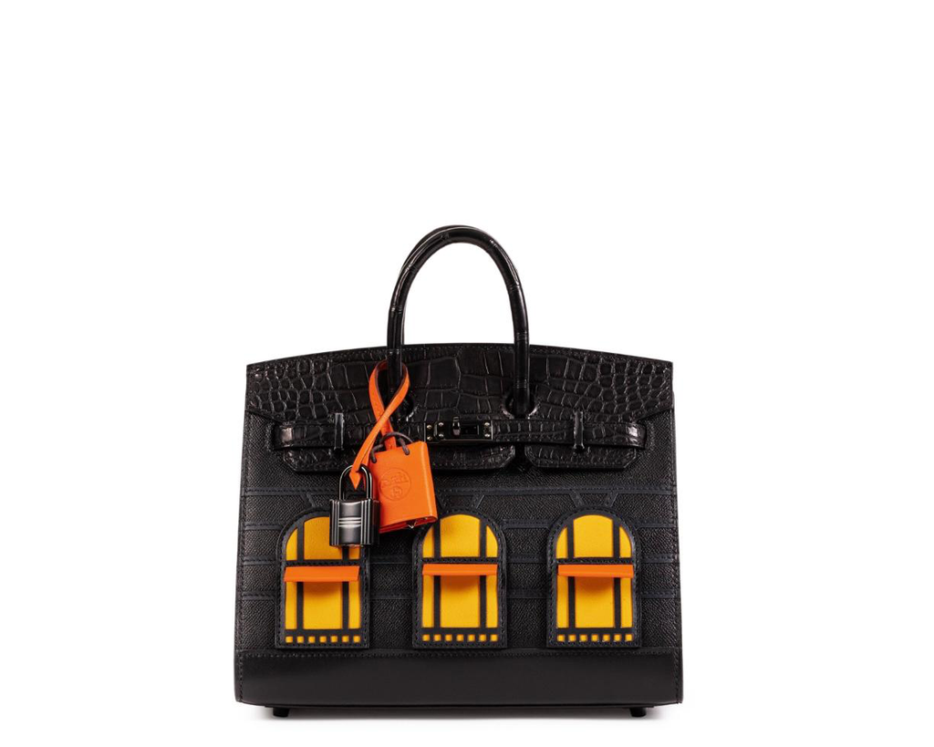 Hermes So Black Midnight Faubourg Birkin 20 Matte Alligator Handbag